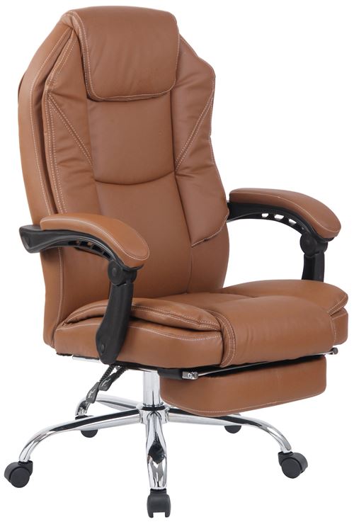 CLP Fauteuil de bureau Castle similicuir  Marron clair