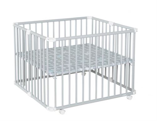 Geuther Parc Pliable Lucilee En Hetre Massif Gris Clair 76 X 97 Cm
