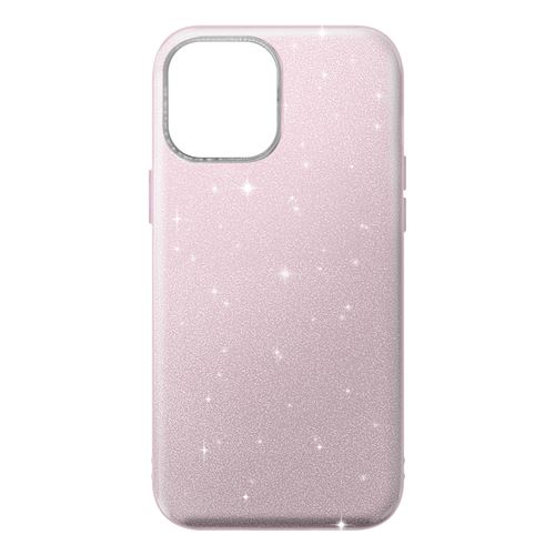 Avizar Coque pour iPhone 12 / 12 Pro Paillette Amovible Silicone Semi-rigide Rose