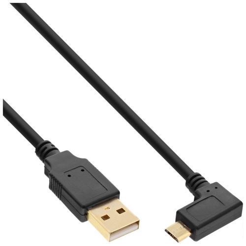 InLine - Câble USB - USB (M) pour Micro-USB de type B (M) incliné - 1 m - noir
