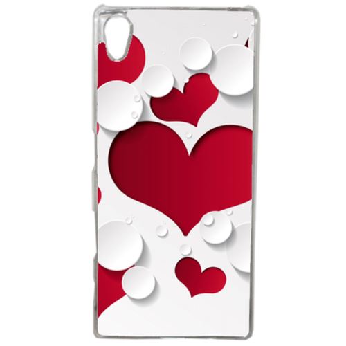 Coque Coeurs Compatible Sony Xperia Z5 Transparent