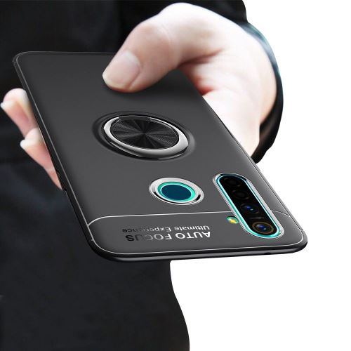 Coque Oppo Realme 5 Pro Finger Noir Housse Etui Magnétique Rotatif hfs-house®