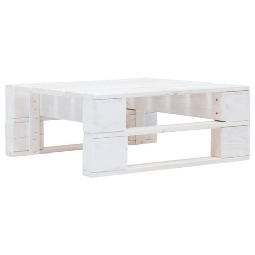 Vidaxl Blanc Repose Pied Palette De Jardin Bois - Image 1