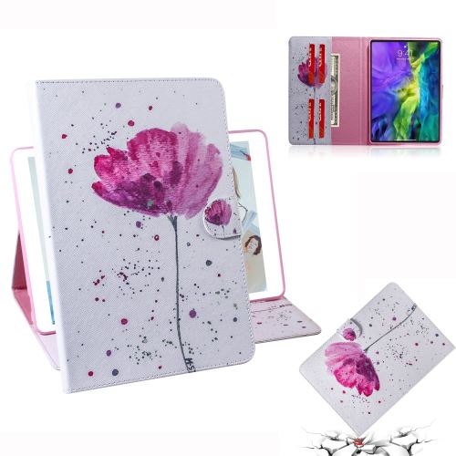 Etui en PU + TPU impression de motifs une fleur pour votre Apple iPad Pro 11 pouces (2020)/(2018)