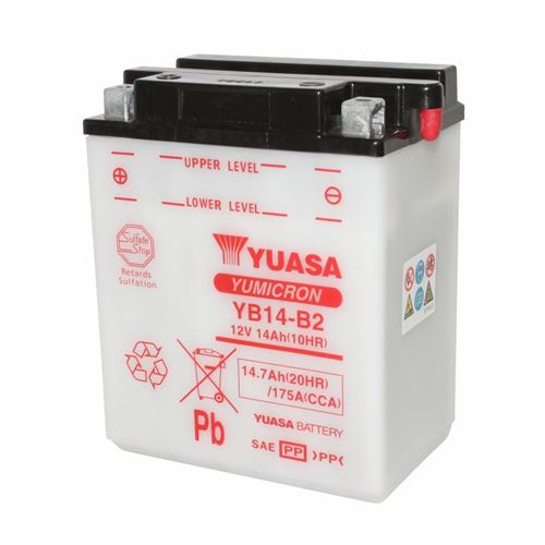 Batterie 12v 14ah yb14-b2 yuasa yumicron avec entretien (lg134xl89xh166)