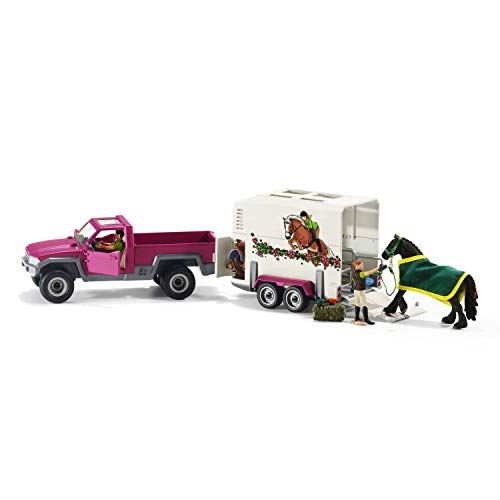 Schleich North America Pick Up with Horse Trailer Playset