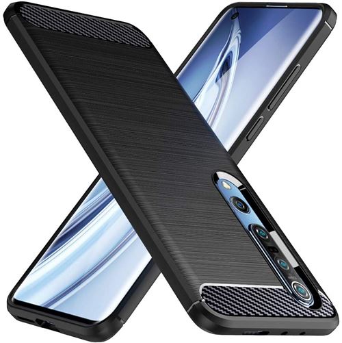 Housse de protection pour Xiaomi Mi 10 Pro 5G Fibre de Carbone Noir