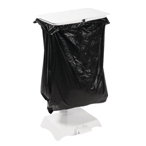 Support pour Sac Poubelle en Acier Blanc   Jantex
