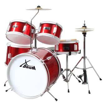 XDrum Junior batterie pour enfants rouge avec école + DVD incl., Accessoire  Percussions et Batteries, à la Fnac