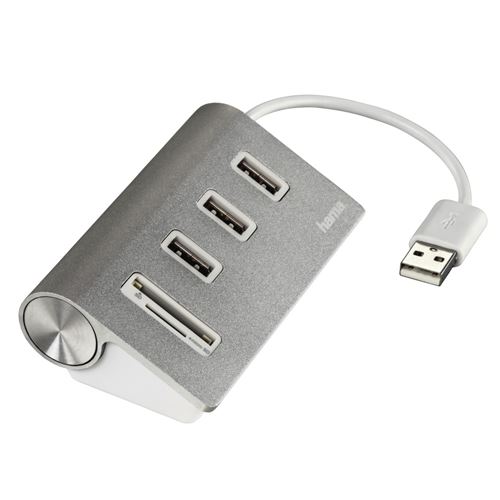 Hama Lecteur De Cartes/concentrateur Usb 2.0aluminium