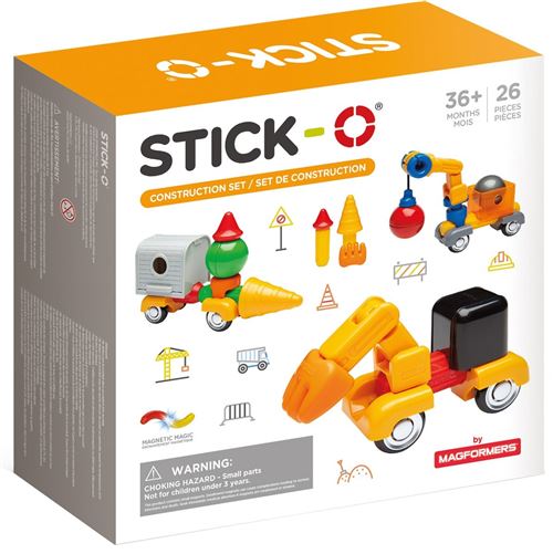 Stick-O kit de construction magnétique 26 pièces multicolore