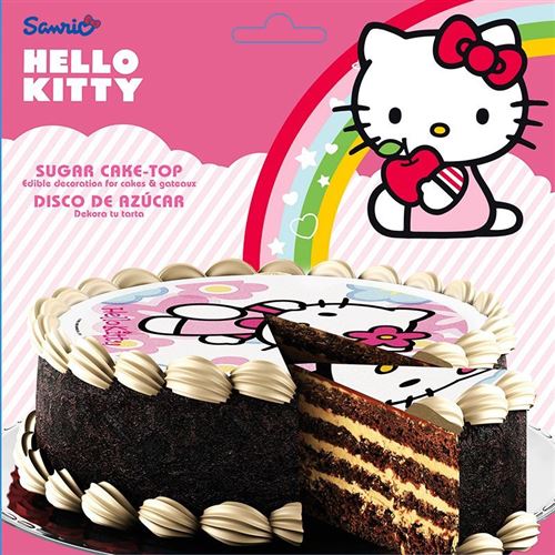 disque en sucre hello kitty 16 cm