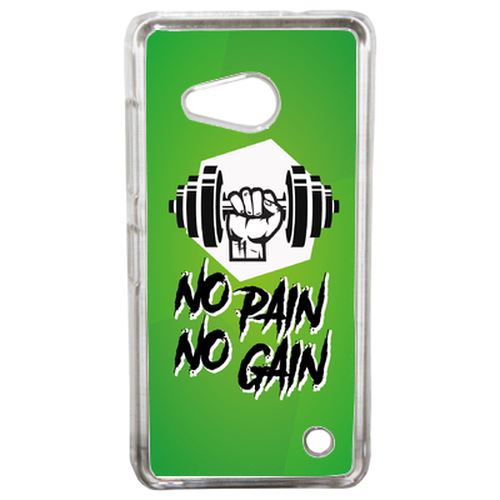Coque No Pain No Gain Fond Vert Compatible Lumia 550 Transparent