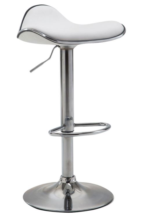 CLP Tabouret de bar Shanghai similicuir avec pied en métal , Blanc