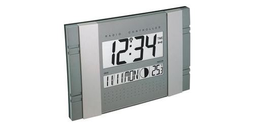 Horloge murale radiopiloté(e) Techno Line 02666 WS 8001 gris 290 mm x 25 mm x 190 mm