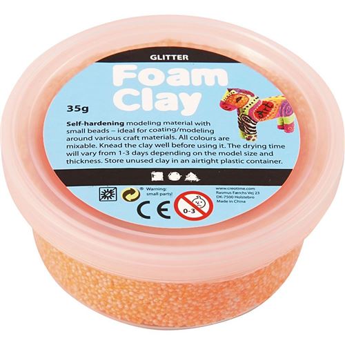 Foam Clay argile Glitter orange 35 grammes (78863)