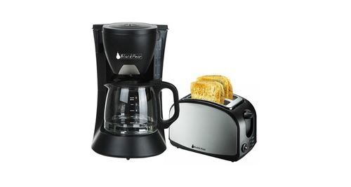Cafeti&egrave;re 6 tasses 650w black pear bcm106 + grille pain 2 fentes black pear bgp400