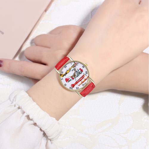 Bracelet en cuir de montre de modèle de l'avion de modèle d'avion classique pour hommes de style classique Montre T264-Arouge