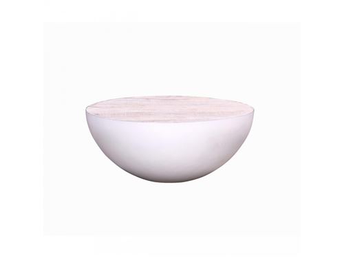BOBOCHIC Table basse en metal BOWL Blanc