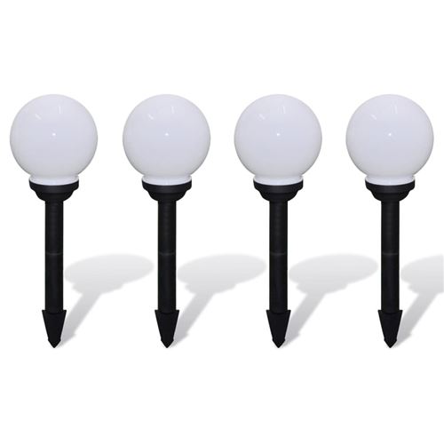 Vidaxl Blanches/Noir Lampes D'allée À Led - Ensemble De 4 Pcs - Image 3