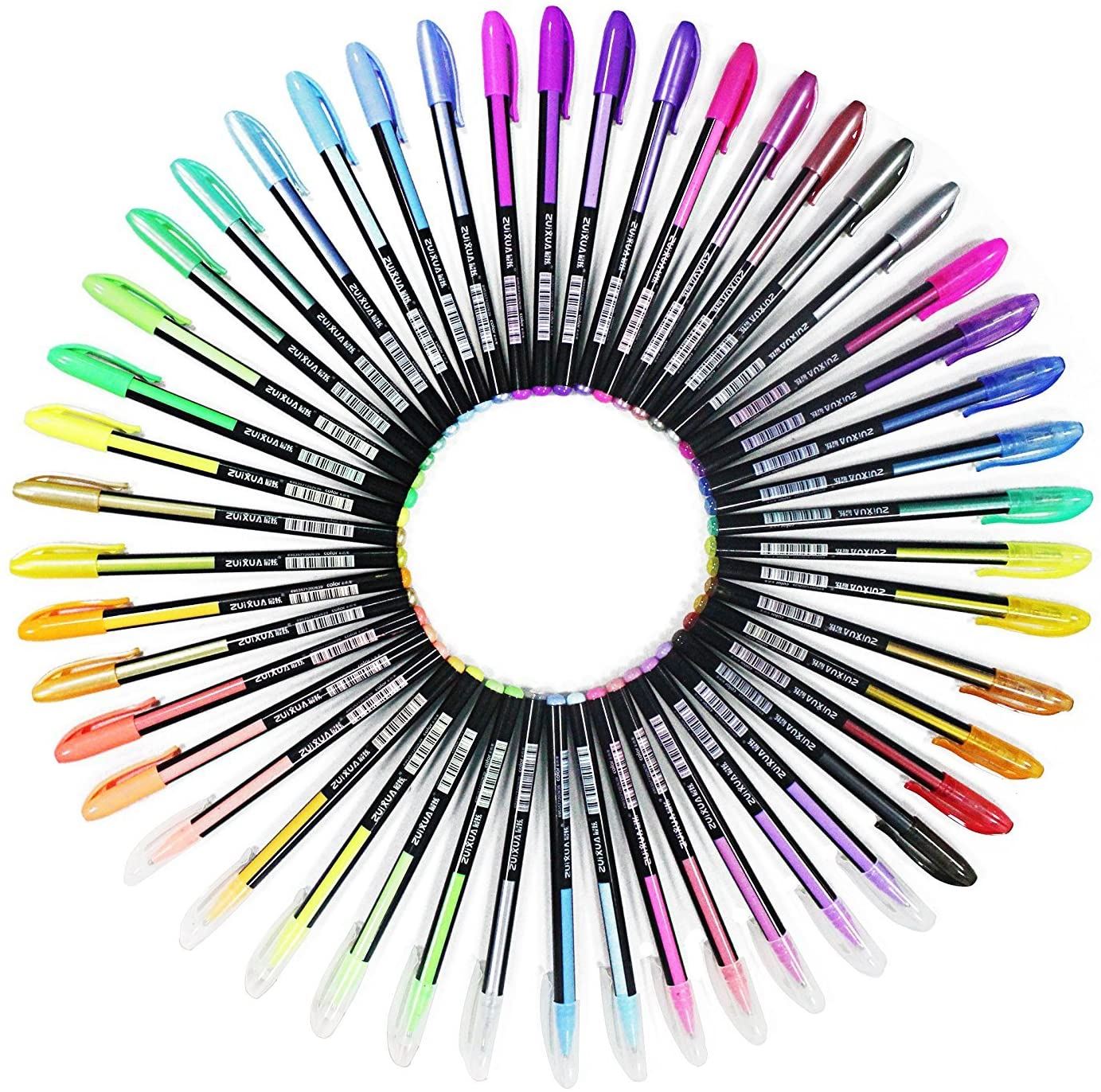 10 Stylos à Bille Fleur Fantaisie 0.38mm Noir - Stylo Gel Mignon Enfant Étudiant Cadeau Tily
