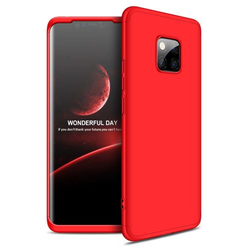 Coque en TPU détachable 3-pièces matte rigide rouge pour votre Huawei Mate 20 Pro