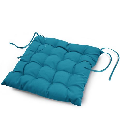 Assise matelassee 40 x 40 cm polyester uni essentiel Bleu