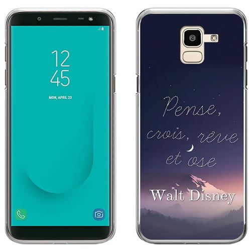 Coque pour Samsung Galaxy J6 -  Disney Citation Pense Crois Reve