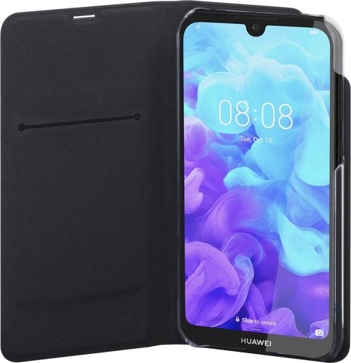 Bigben Connected folio - Protection à rabat pour téléphone portable - synthétique - noir - pour Huawei Y5 2019