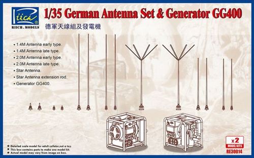 German Antenna Set & Gg400 Generator (model Kits X2)- 1:35e - Riich Models
