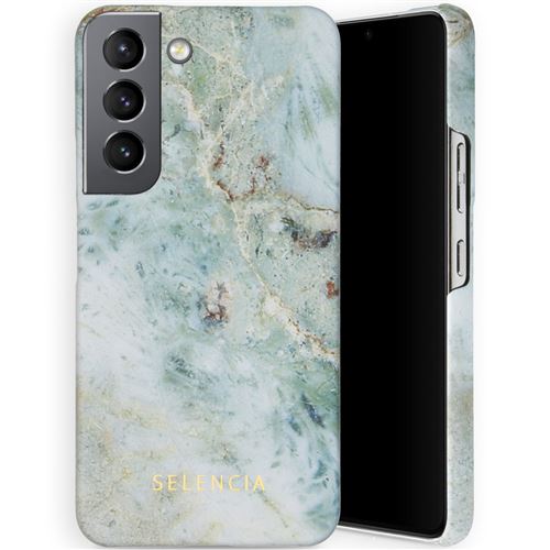 Selencia Coque Maya Fashion pour Samsung Galaxy S22 Marble Blue