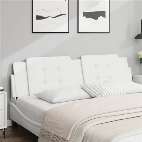vidaXL Coussin de tête de lit blanc 180 cm similicuir374874