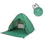 Tente De Plage / Abri de Plage Qumox Pop-up Portable Automatique Instantanée Anti UV verte pour 1 à 3 Personnes avec rideau 165 x 150 x 100 cm