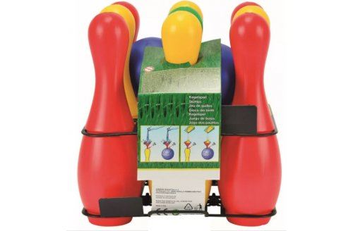 Jeu 9 quilles plastique 27 cm + 2 boules - bowling enfant - lestable avec sable ou eau -  jeu exterieur  plein air - coloris aleatoire