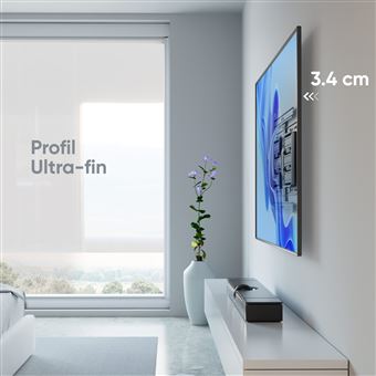ONKRON SM6L Support Mural TV 32 à 90 Pouces – Bras Articulé Pivotant Inclinable, Charge 50 Kg, VESA 600x400 Max, Noir