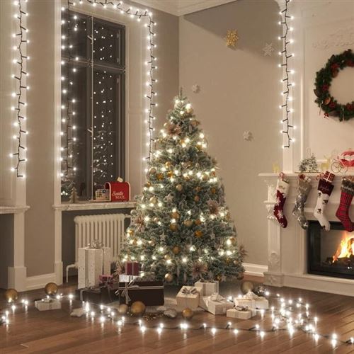 vidaXL Guirlande à LED Compacte avec 1000 LED Décoration de Noël Ornement de Vacances Décoration de Fête Intérieur Blanc Froid 25 m PVC