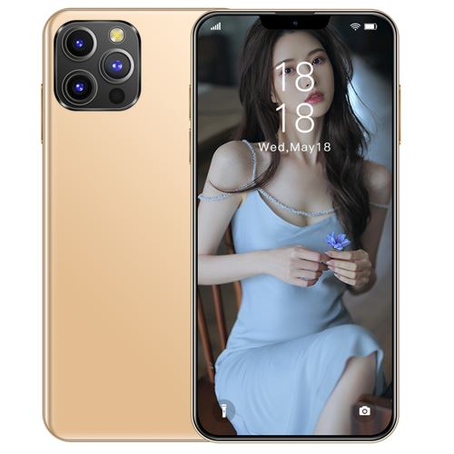 Smartphone i13pro, 6.7 64 Go, double carte SIM, or