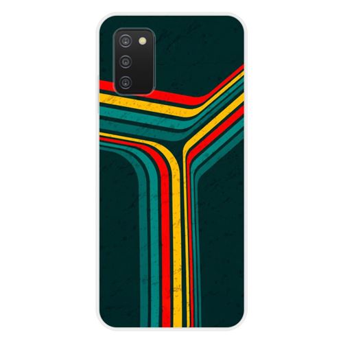 Coque en silicone imprimée compatible Samsung Galaxy A03S Retro lines