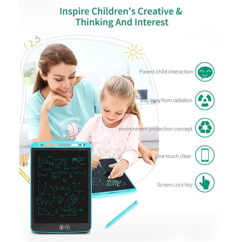 Tablette graphique GENERIQUE Tablette d'écriture à la main 12'' LCD Enfants  Dessin électronique avec stylo - Bleu