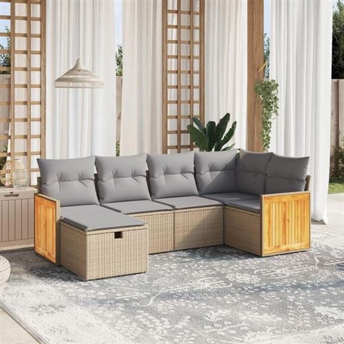 Non Communiqué Gris Salon De Jardin Modulable Vidaxl Beige 6 Pieces Resine Tressee 62 X 62 X 69 Cm 6 Personnes