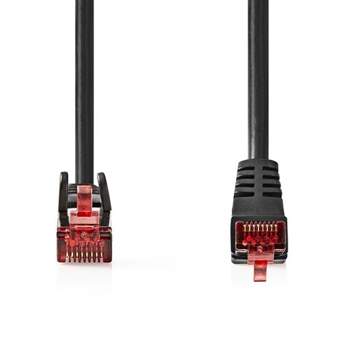 Nedis - Câble réseau - RJ-45 (M) angle droit pour RJ-45 (M) droit - 1 m - SF/UTP - CAT 6 - moulé, rond - noir