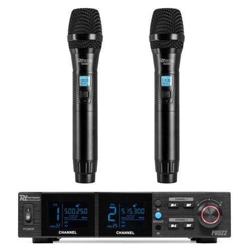 Power Dynamics Pd522 Système De Microphones Uhf Avec 2 Micros Main Sans Fil - 100 Canaux