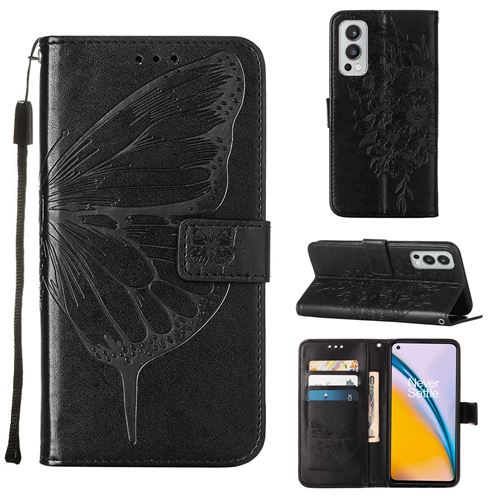 MPFRANCE Housse pour OnePlus Nord 2 5G Noir [Papillon V3]