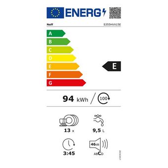 neff - lave-vaisselle 60cm 13c 46db tout intégrable - s355hvx15e