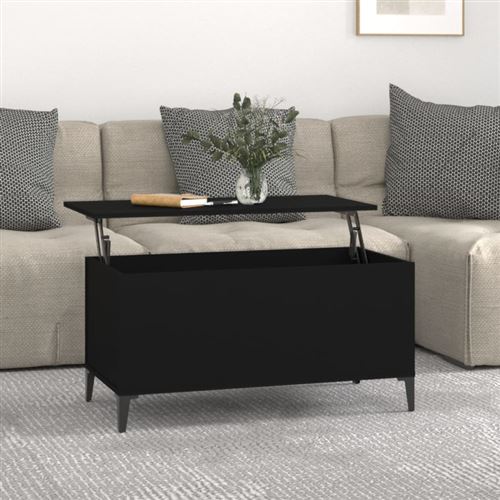 Table basse Noir 90x44,5x45 cm Bois d ingénierie