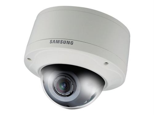 Samsung Techwin SNV-5080P - Caméra de surveillance réseau - dôme - extérieur - à l épreuve du vandalisme/imperméable - couleur (Jour et nuit) - 1,3 MP - diaphragme automatique - à focale variable - audio - composite - LAN 10/100 - MPEG-4, MJPEG, H