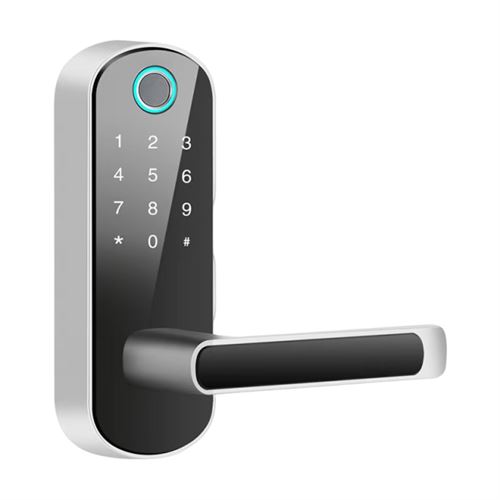 ZURSANA Serrure Intelligente à Empreinte pour Porte en Bois – Ouverture Instantanée Gestion par App-Argenté