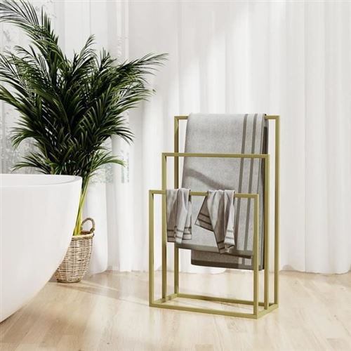 vidaXL Porte-serviettes sur pied Doré 48x24x79 cm Fer