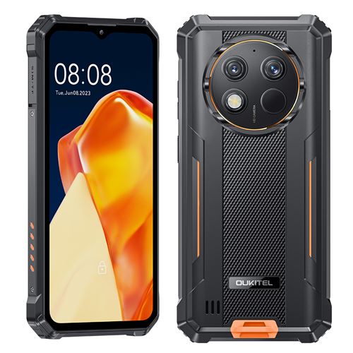 OUKITEL G1 Téléphone 24Go 256Go Batterie 10600mAh Écran 6.52 HD+ Android 14 Smartphone Dual SIM 4G NFC GPS-Orange