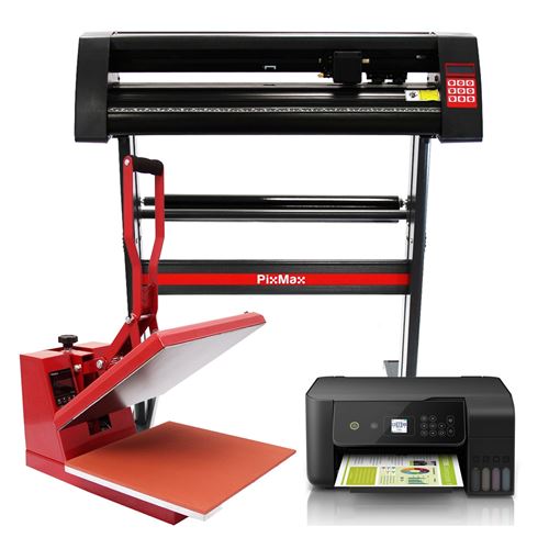 Presse &agrave; chaud en forme de palourde 38cm, plotter de d&eacute;coupe vinyle et imprimante